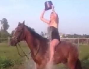 El Accidentado Reto del Ice Bucket Challenge sobre un Caballo El Accidentado Reto del Ice Bucket Challenge sobre un Caballo