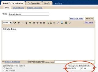 Como programar entradas en blogger