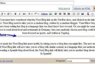 Como usar correctamente el Leer más (More) en Blogger