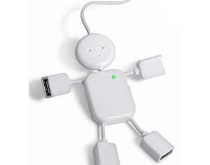USB de 4 conectores con forma humana