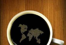 Ilusion optica .Café de cualquier parte del mundo.