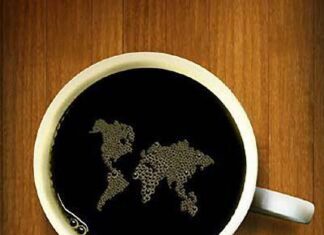 Ilusion optica .Café de cualquier parte del mundo.