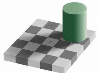 Ilusión óptica: Los cuadros A y B son del mismo color
