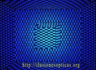 Ilusion optica. Cubo en 3D