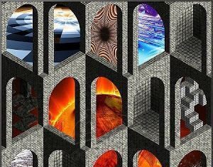 Salas infinitas . Ilusion optica basada en los mundos de Escher
