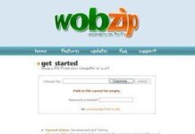 WobZip: Descomprimir archivos Online