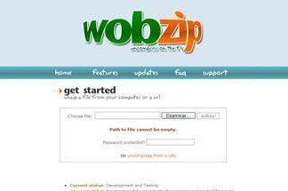 WobZip: Descomprimir archivos Online
