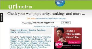 URLmetrix: Checa la popularidad de tu blog