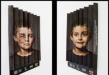Ilusión visual en anuncio de campaña anti-violencia