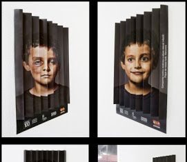 Ilusión visual en anuncio de campaña anti-violencia