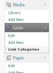 Añadir categoría de enlaces en WordPress