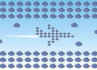 Ilusion optica. avion en movimiento