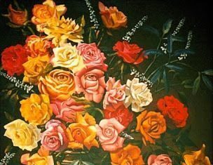 Ilusion optica. Escondido entre las rosas