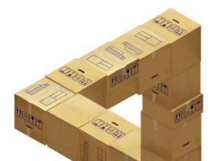Triangulo imposible con cajas de carton