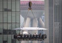 Restaurante colgante a 50 metros entre Rascacielos